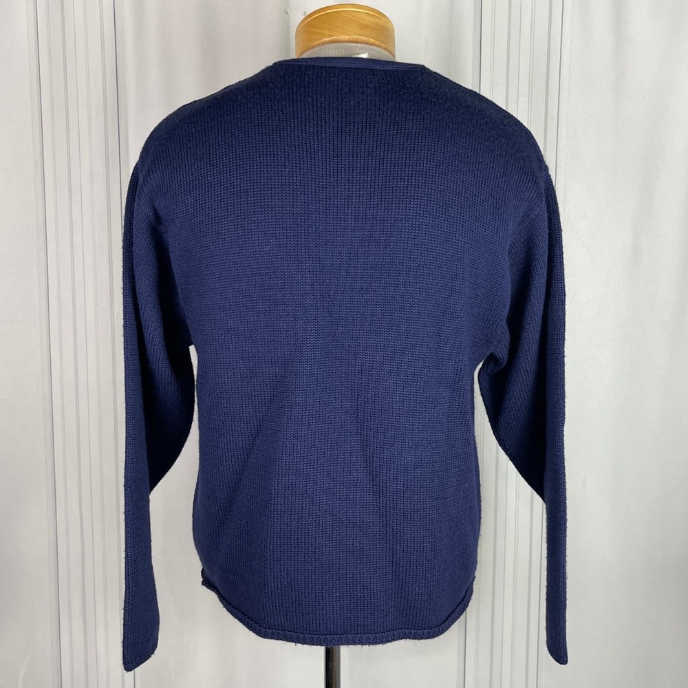 Vintage 90's - Old‎ Navy - V Neck Long Sleeve Wool Blend Knit Sweater - Navy -S - Picture 8 of 13